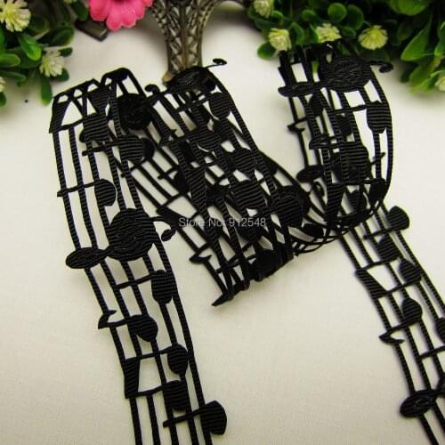 1410813,hot sale 28mm hollow Music notation solid Grosgrain ribbon, DIY handmade materials,Clothing accessories,Gift Wrapping