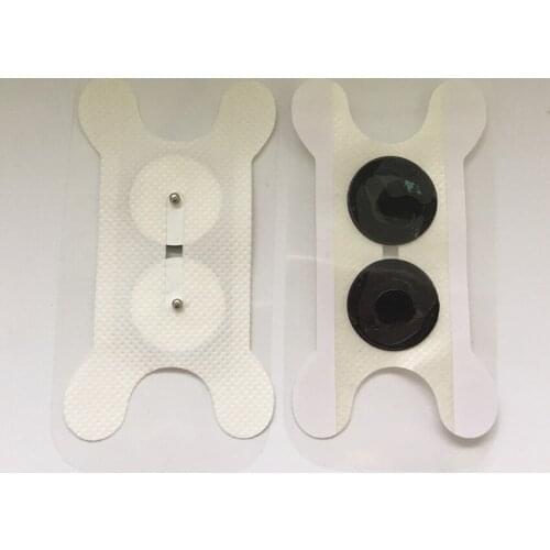 DHL Free shipping 2000pcs white Throat electrode TENS unit electrode pads with 2.2mm snap for swallow throat physiotherapy