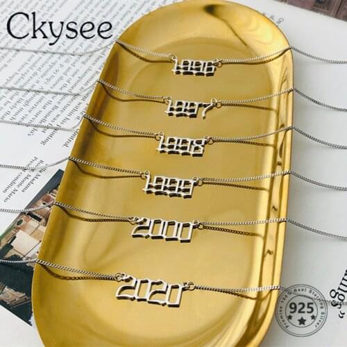 Ckysee 925 Sterling Silver Necklace Digital Years Pendant Necklace For Women Fine Jewelry Accessories Friendship Birthday Gift