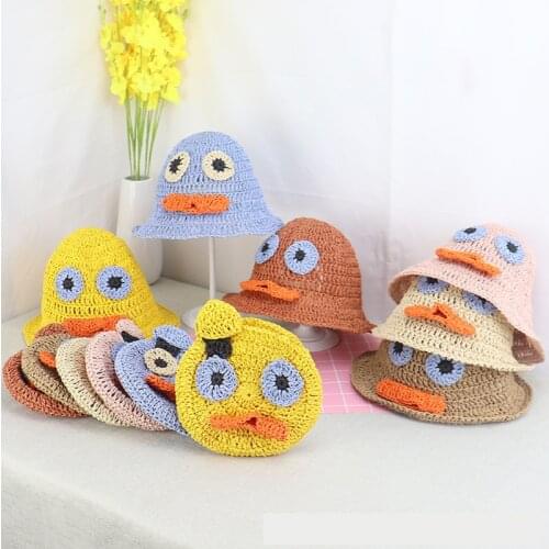 2021 New Summer Children Straw Cartoon Frogl Hat Baby Sun Hat Girl Summer Cap Beach Visor Hat Straw Bag Two-Piece Sets Gorras