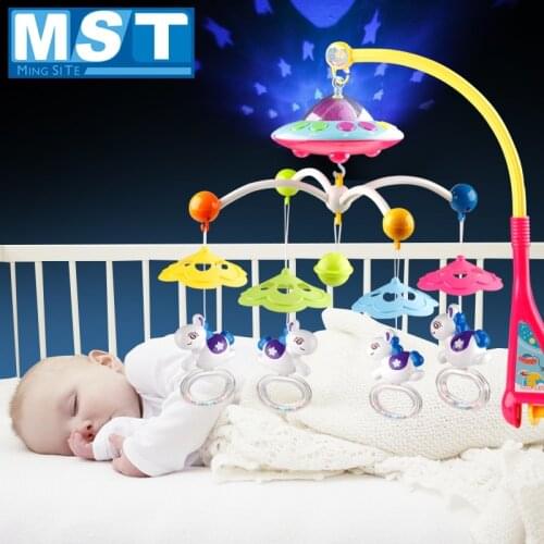 Baby Toys 0-12 Months Cribs Mobiles Musical Box Bracket Rotating Bed Bell Carousel Projection Pony Plane Baby Rattle Kids Toys