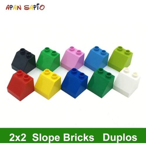 Big Size DIY Building Blocks Slope Figures Bricks 1x2Dot 12PCS Educational Creative Toys for Children Compatible With Brands