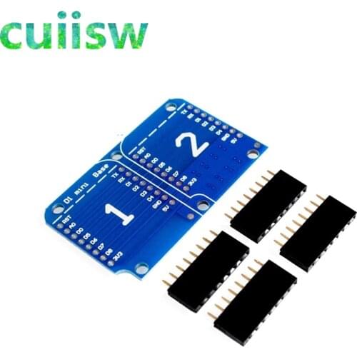 For Wemos D1 Mini Double Socket Dual Base Shield D1 Mini NodeMCU ESP8266 Development Base Board 3.3V With Pins