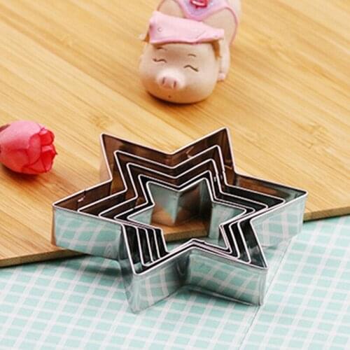 Stainless Steel 430 DIY Mold Biscuit Cookie Cutter Six Star Shape Cake Decorating Tools Silver Multi Purpose Kitchen Gadgets