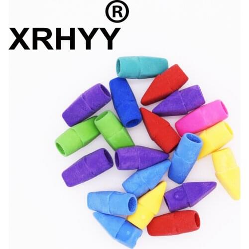 XRHYY 20 PCS Assorted Colors Pencil Cap Erasers
