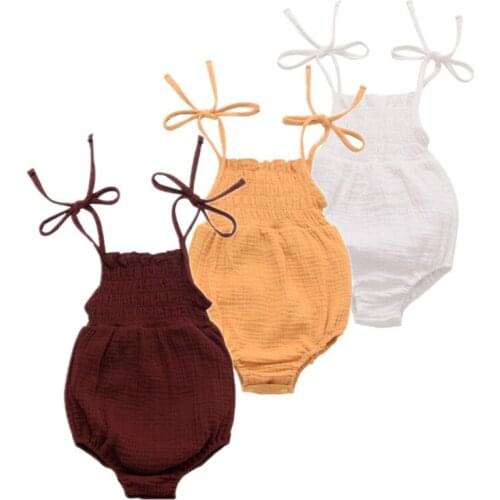 Summer Baby Boy Sleeveless Bodysuit 2019 newborn baby For Girl Children Pure Cotton Solid Color Bodysuit Baby Girl Clothes