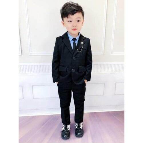 Summer baby Boys suits for wedding Kids British Wind Birthday Dress Boy gentleman suit Children clothing blazer pants 2pcs/sets