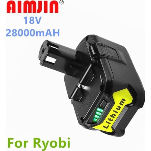 High Capacity 18V 28000mAh Li-Ion for Ryobi P108 RB18L40 Rechargeable Battery Pack Power Tool Battery Ryobi ONE