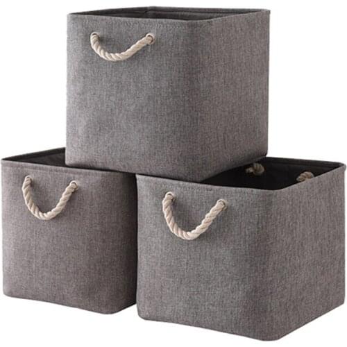 Shelf Baskets for Storage(3 Pack) Fabric Storage Baskets for Shelves,Baskets Set for Organizing Clothes,Nursery,Laundry
