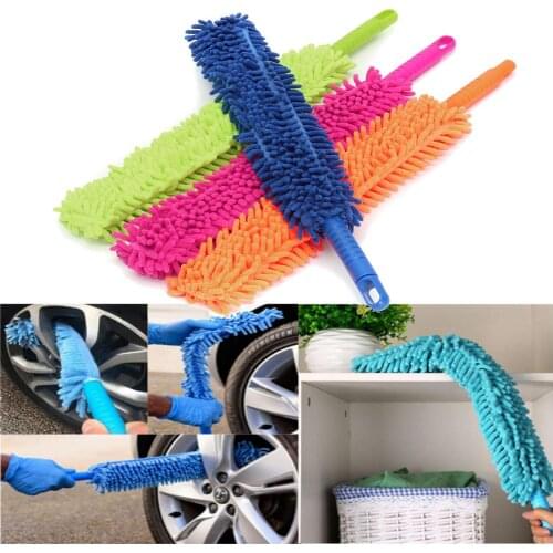 Car Microfiber Wheel Tire Rim Brush Car Wash Cleaner Plastic Handle for Car Wash Car Cleaning Accessories Sponges