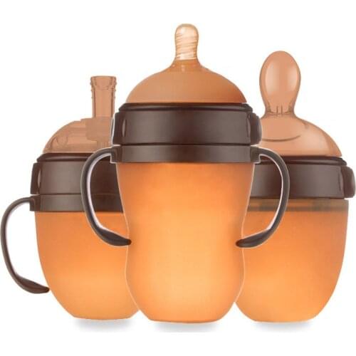 3 Use Baby Silicone Bottle Milk Quality Safe Health Pacifier Infant Nipple Anti Colic Air Vent Wide Neck Nursing Feeding Bottle