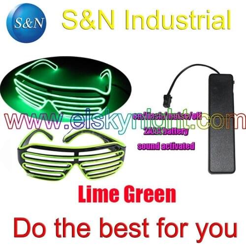 Lime green el glasses Shutter Shades Burning Man, glow glasses Festival,Tomorrowworld, Halloween, Christmas,Party
