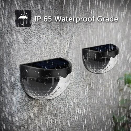 Solar Fence Lamp LED Semicircular Courtyard Decor Wall Light IP65 Outdoor Waterproof Garden Night Lights for Stair Path Lighting