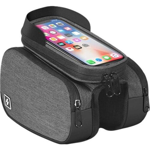 NewTOTNEND Touch Screen Bike 5.7"Mobile Phone Black Saddle Bag Front Frame Top Tube Bicycle Bag Double Side Pannier Bikepacking