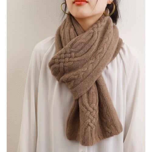 Knitted 100% Pure Cashmere Scarf for Women Winter Warm Scarves Real Cashmere Shawls and WrapsCashmere Scarves Echarpe Pashmina