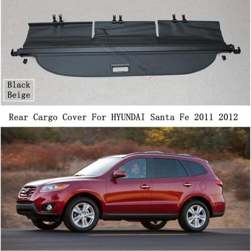 Rear Cargo Cover For HYUNDAI Santa Fe 2011 2012 Privacy Trunk Screen Security Shield Shade Black Beige Auto Accessories
