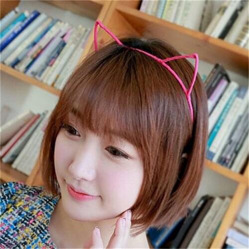 Fashion girls cat ears Leopard hair hoop colorful headband hoop girl headdress women Hair Band accessories 7031
