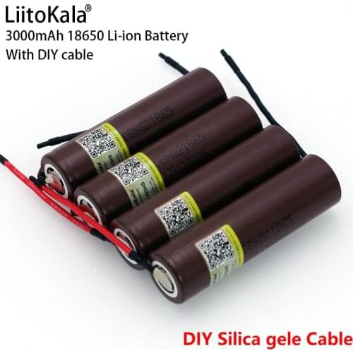 1-10PCS Liitokala HG2 18650 3000mAh Rechargeable battery 18650HG2 3.7V discharge 20A, dedicated batteries+DIY Silica gel Cable