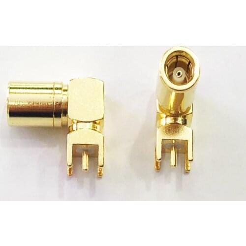 10pcs Right Angle SMB Female Jack PCB Panel Mount RF Coax Coaxial Cable Adapter Connector