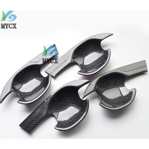2019 Car Styling Carbon Fiber Handle Protective Cover Door Handle Outer Bowls Trim For Mitsubishi Outlander 2016 2017 2018 2019