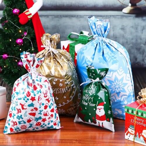 NEW 30pcs Christmas Gift packing Bags Cute Drawstring Assorted Styles Goody Wrapping Party Favors Holiday Christmas Candy Bag