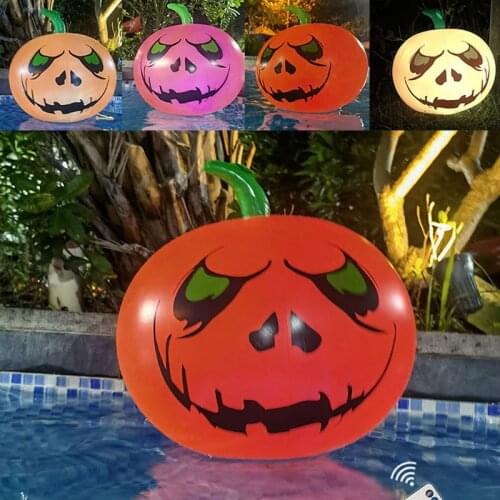 40CM Halloween Inflatable Pumpkin Balloon Decorations Outdoor Toys with Waterproof Multicolor LED Lights and Remote Control