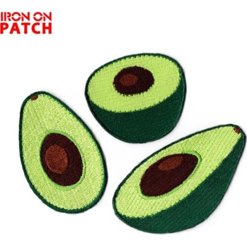 6Pcs Fruit Avocado Patches Embroidered Iron on Patches for Clothing DIY Stripes Stickers Appliques
