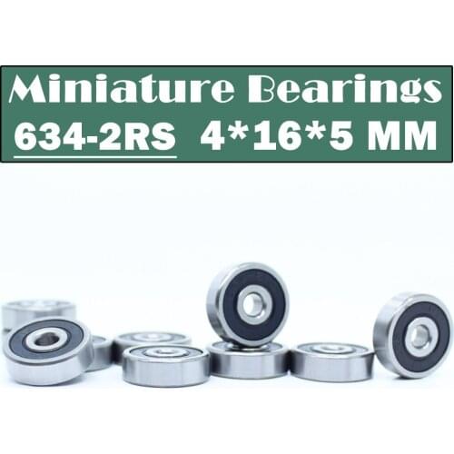 634RS Bearing 4*16*5 mm ( 10 Pcs ) ABEC-1 Grade R1640HH 634-2RS Miniature 634 RS Ball Bearings