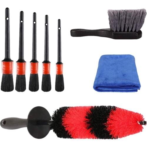 8PCS Flexible Wheel & Tire Brush Car Detailing Kit for Car Air Vent Engine
