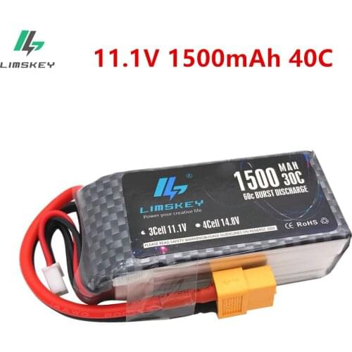 3S LiPo Battery 11.1V 1500Mah 3S 40C Max 60C XT60 Plug For RC Quadcopter Drone Helicopter Car Airplane Toy Parts for WLtoys V950