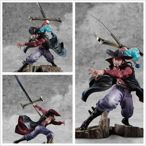 Anime One Piece Dracule Mihawk VS Roronoa Zoro Battle Ver. GK PVC Action Figure Statue Collectible Model Kids Toys Doll 19cm