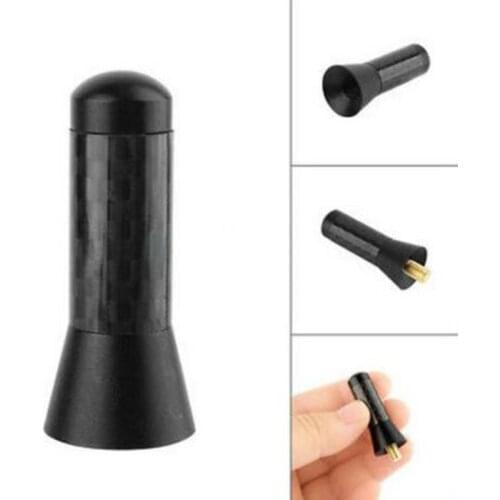 3.5cm Car Styling Roof Antenna Enhanced Signal Carbon Fiber Screw Metal Short Stubby Mast Antenna For Benz Mazda Honda