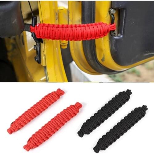 Car Limit Rope Door Adjustable Restriction Protection Rope Strap Accessories for Jeep Wrangler CJ YJ TJ JK JKU 1997-2019