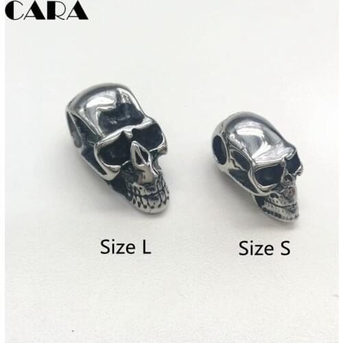 316L Stainless steel Skull beads DTY pendant charm Gothetic Skull Punk beads For DIY Bracelet necklace Jewelry CARA0533&4
