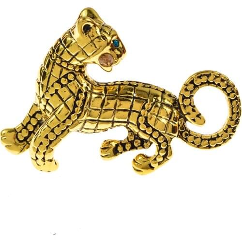 CINDY XIANG Vintgae Leopard Brooches For Women Unisex Five Elements Cute Animal Tiger Party Office Brooch Pins 2022 Zodiac Gifts