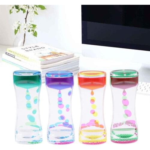 Double Colors Oil Hourglass Liquid Motion Bubble Timer With Slim Waist Home Decoration Desk Ornament Birthday Gift Children Toy