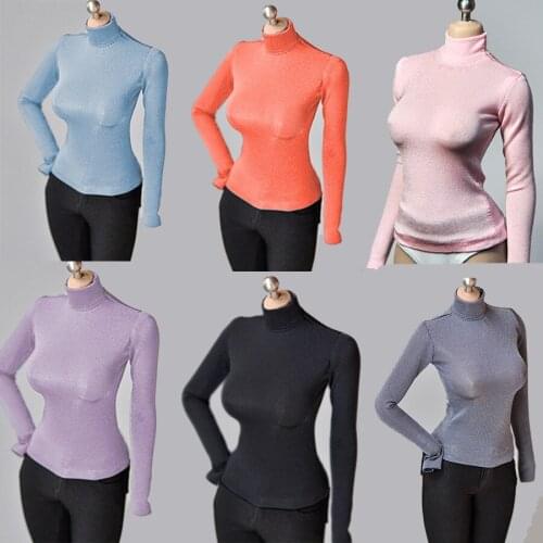 1/6 female figure high collar bottoming tight clothes model accessories for 12 inch female action figure body