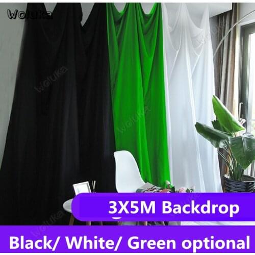 3x5M Keyed Backdrop Photo Background Cloth WH BK GN Solid Color Photography Studio Thick Non-woven Cloth CD50 T10