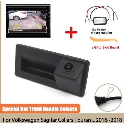 Car Trunk Handle Camera CCD Night Vision Waterproof Car Back Up Reverse Camera For Volkswagen Sagitar Collars Touran L 2016~2018