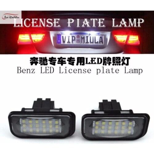 JanDeNing 2pcs Error Free 18 LED License Plate Lights For BENZ W203 4D Sedan