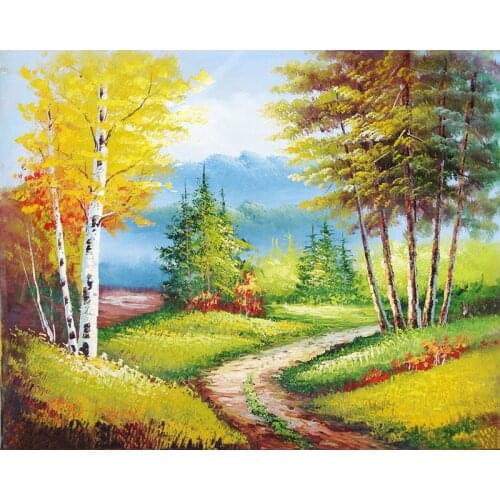 GATYZTORY diy painting by numbers with frame for adult forest road landscape acrylic paint for painting Unique Gift For Home Dec