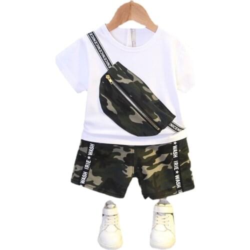 Baby Clothes Suit Children Fashion Boys Girls Cartoon Camouflage T-Shirt Shorts 2Pc set Toddler Casual Clothing Kids Tracksuits