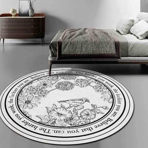 Nordic Round Rugs and Carpets for Home Living Room Bedside Floor Mats for Bedroom Kids Room Computer Chair Mat Parlor Area Rugs
