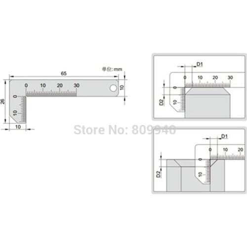 0-15mm Stainless Steel Chamfer Gauge Ruler 90 Degree Ruler Right Angle Esquadro 0.5mm Accuracy Pocket Welding Tool