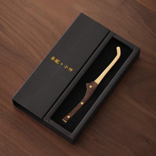 Copper Wood Integrated Tea Clamp Heat Resistant Tea Clamp Cup Washing Clip Metal Tweezers Kung Fu Tea Set Accessories Tea Clips