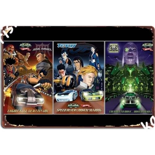 Acceleracers Teams Metal Sign Wall Cave Wall Decor Cinema Customize Tin Sign Posters