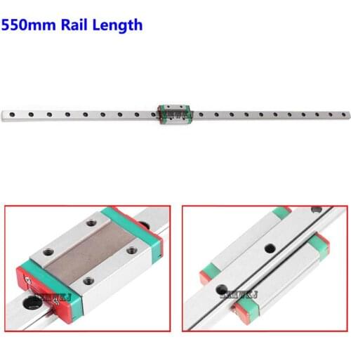 HighQ 550mm Miniature CNC Linear Rail Sliding Motion Mini Slide Rail Linear Guide W/ MGN12H Sliding Block for CNC 3D Printer DIY