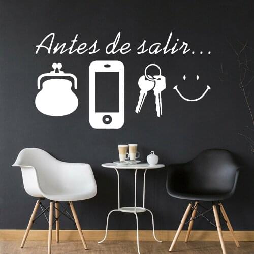 Cartoon Wall Decals Wallet Phone Keys Smile Pattern Decor Dining Room House Doorway Shoe Cabinet Art Vinyl Wall Stickers Y537
