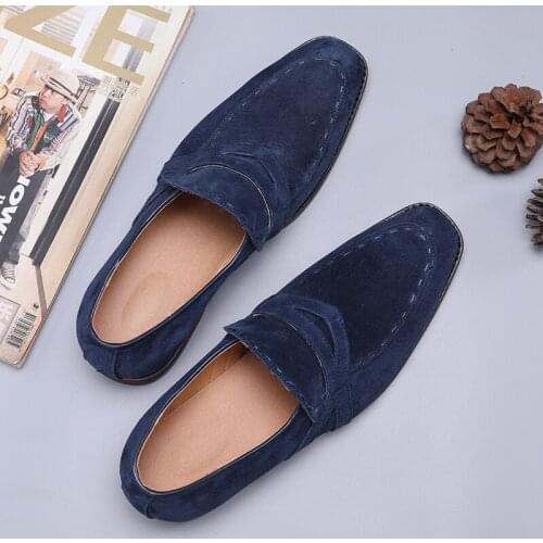 2020 Autumn Men Formal Wedding Shoes Man Fashion Comfortable Suede Loafers Luxury Designer Business Shoes Large Size 38-48