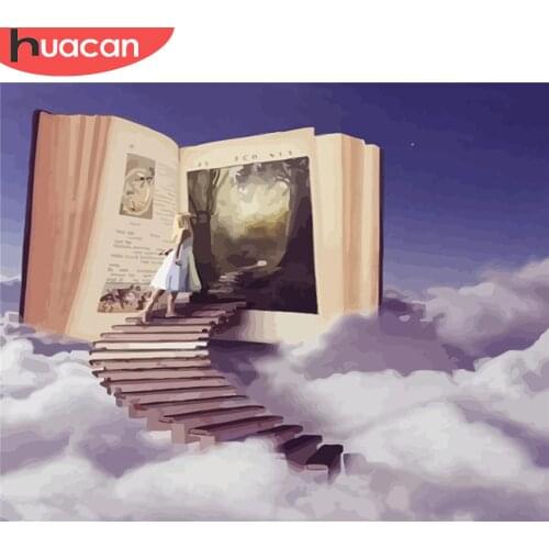 HUACAN Oil Painting By Number Girl DIY Pictures By Numbers Book Kits Drawing On Canvas Hand Painted Paintings Art Home Decor